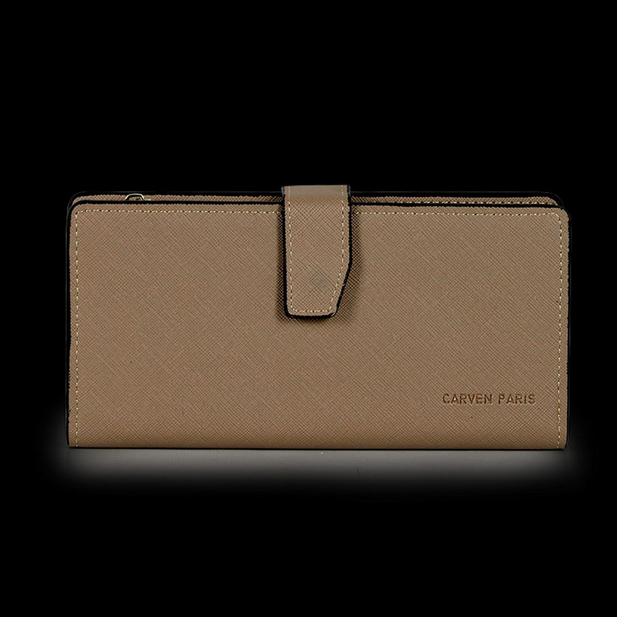 CARVEN - Pack Billetera Vesta taupe + Pañuelo Omani beige Carven