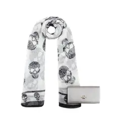 CARVEN - Pack Billetera Gala silver + Pañuelo Oni blanco