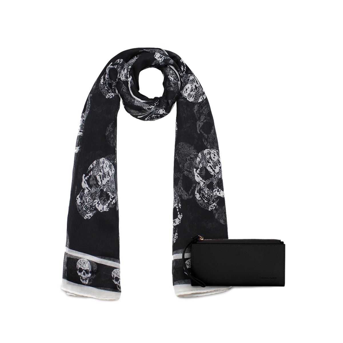 CARVEN - Pack Billetera Delia negra + Pañuelo Oni negro Carven