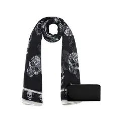 CARVEN - Pack Billetera Delia negra + Pañuelo Oni negro