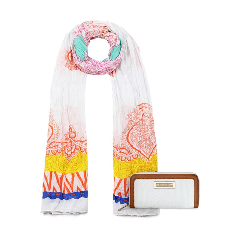 CARVEN - Pack Billetera Greta + Pañuelo Alcala blanco Carven