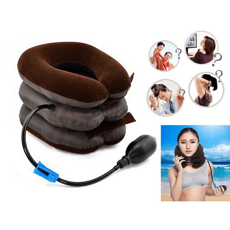 MOVI - Cuello cervical  inflable tracción para apoyo y estiramiento
