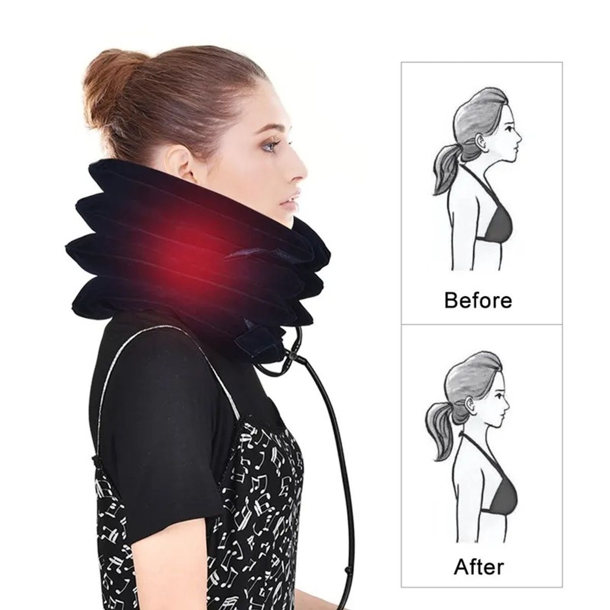 MOVI - Cuello cervical  inflable tracción para apoyo y estiramiento