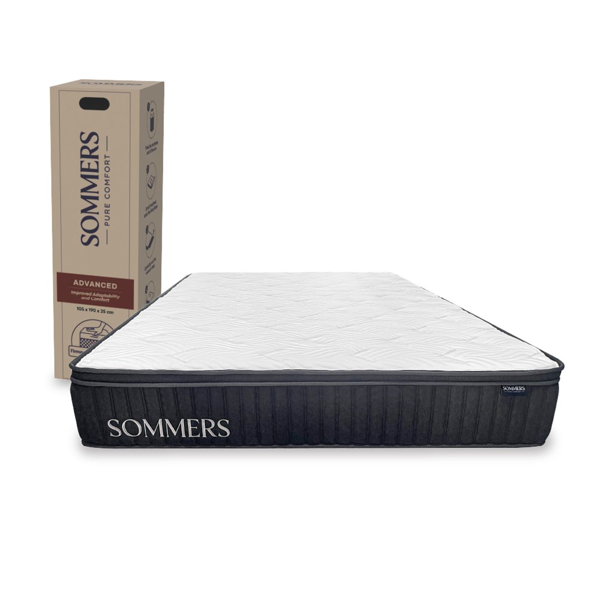 SOMMERS - Colchón 1,5 Plaza Comprimido Advanced 105x190x25 Cm Sommers