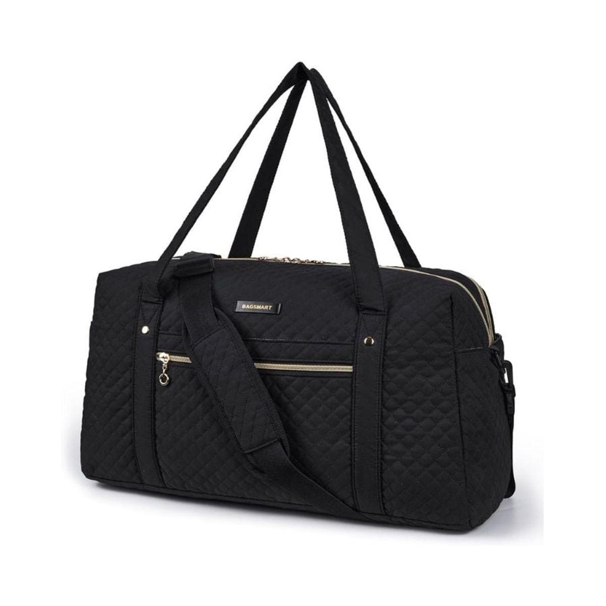 BAGSMART - Bagsmart Bolso Fin de Semana con Bolsa para Zapatos Negro