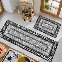 GENERICO - Pack 2 Alfombra De Cocina Antideslizante Piso Entrada De Baño