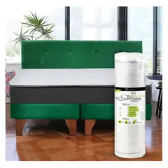 LATAM HOME - Cama Europea Zen Roller 2 Plazas Colchon Comprimido Espuma Tela Verde