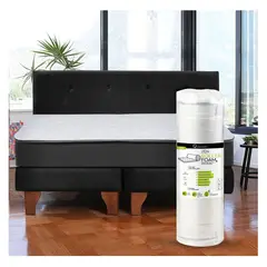 LATAM HOME - Cama Europea Zen Roller Colchon Comprimido 2 Plazas Tela Negro