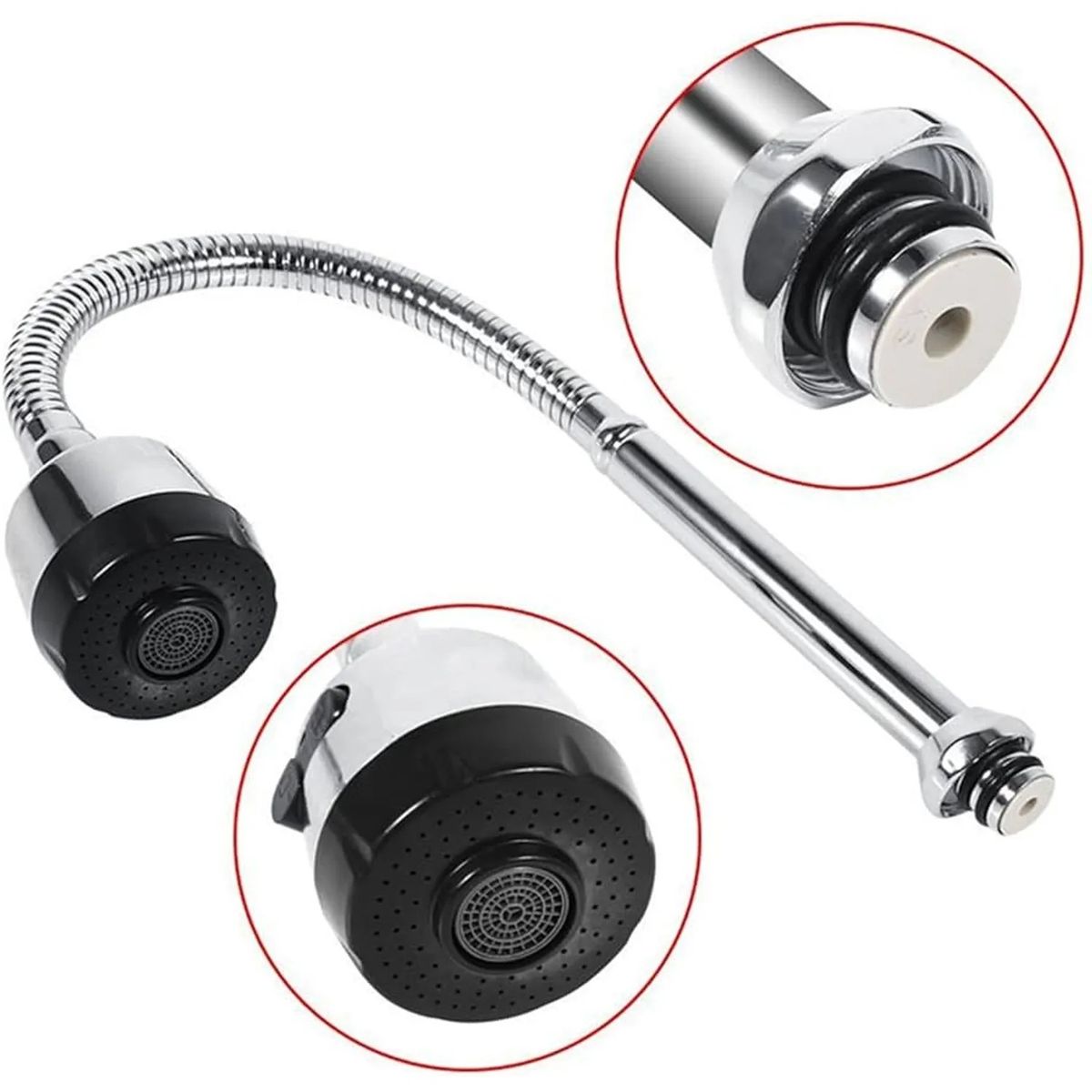 MOVI - Cuello flexible para lavaplatos  gira 360° Ahorro agua