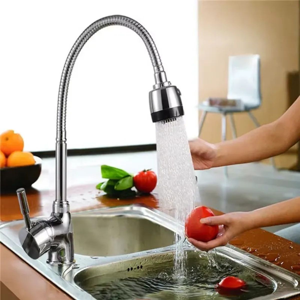 MOVI - Cuello flexible para lavaplatos  gira 360° Ahorro agua
