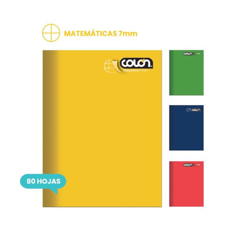 COLON - Cuaderno College Cuadro Grande 7mm 80hjs Colon