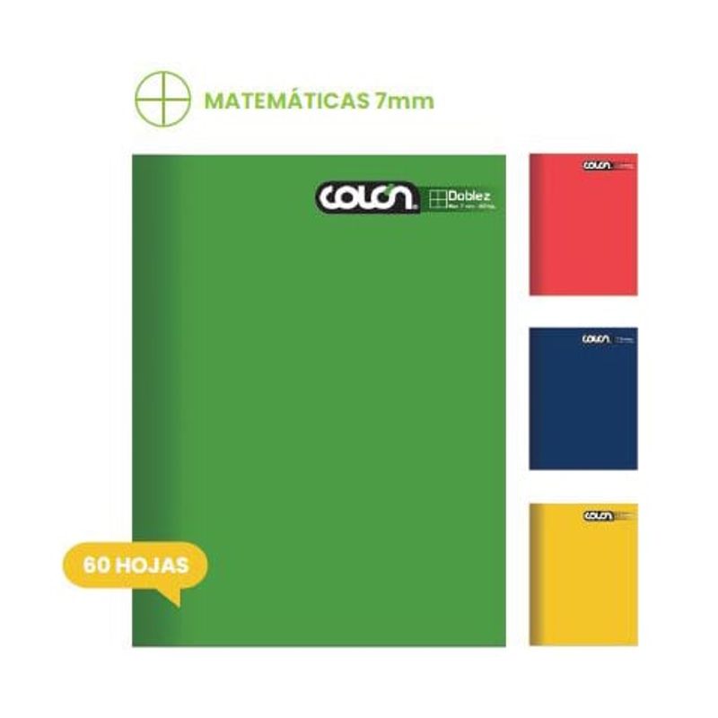 COLON - Cuaderno Chico Doblez Liso 7mm 60hjs Colon