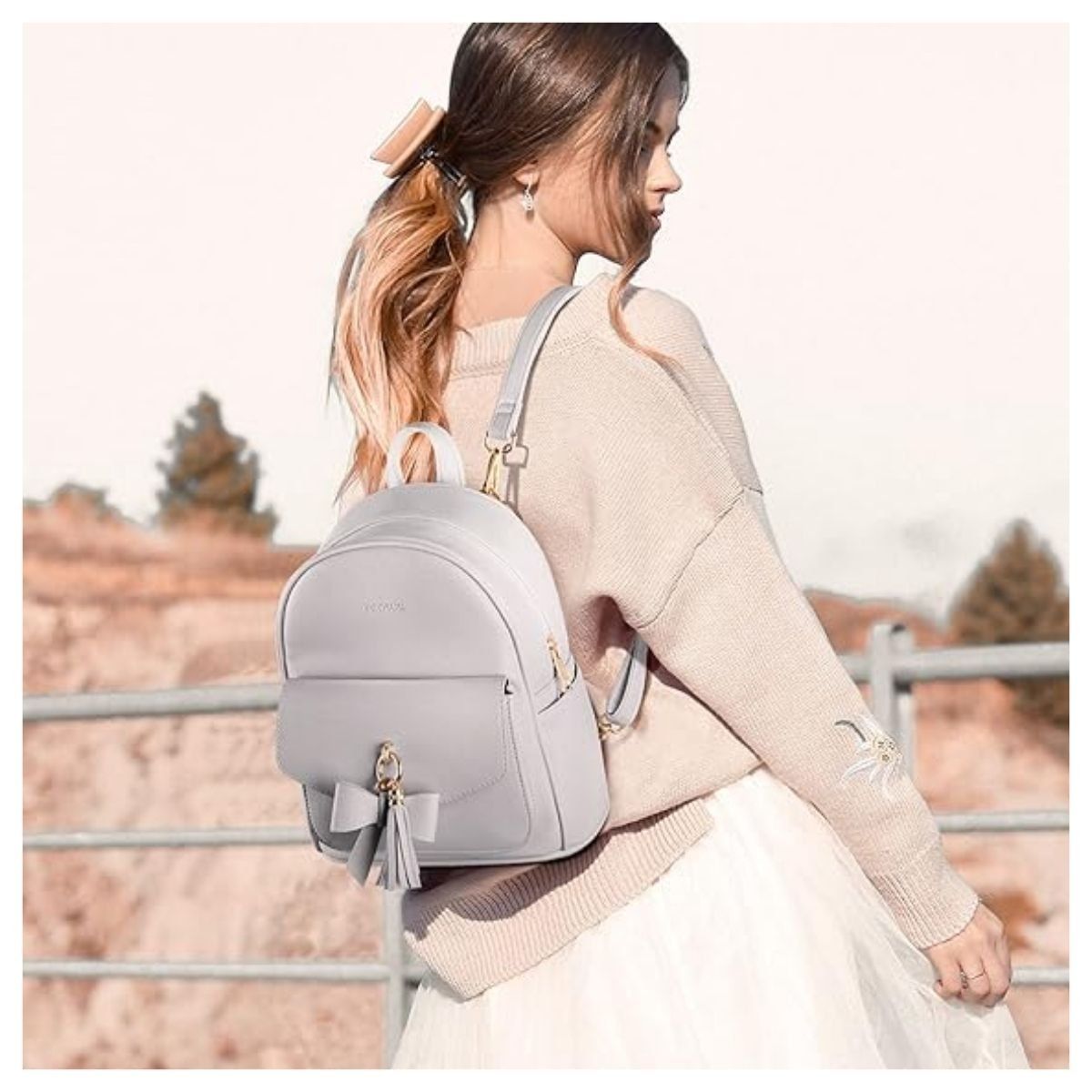 ECOSUSI - Ecosusi Mini Mochila con Lazo - Gris