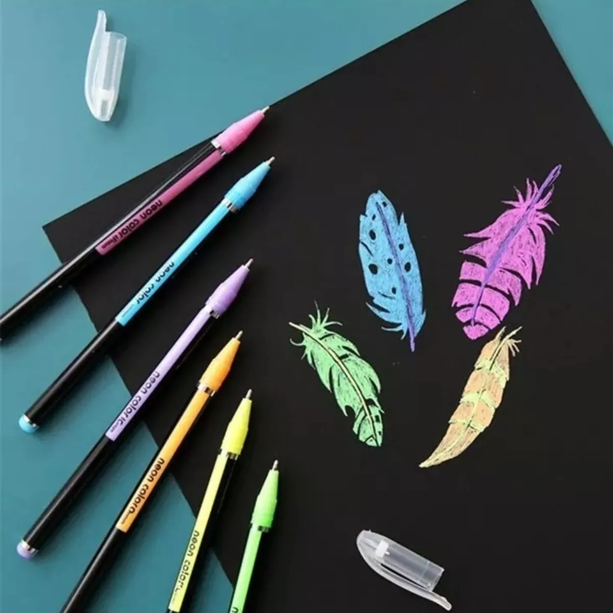 GENERICO - Lápices Gel Pastel Neón Set 12 Unidades 1,0mm