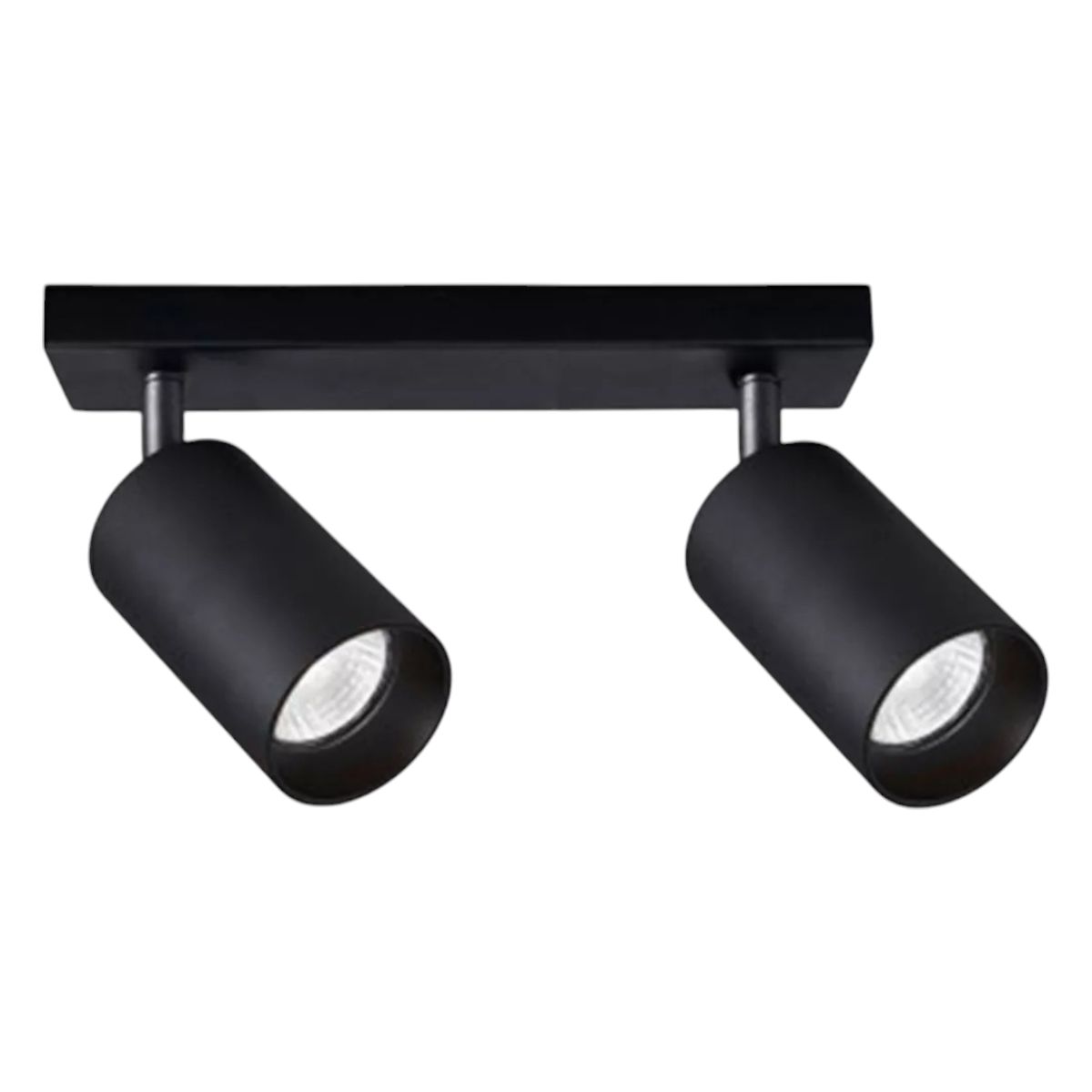 WANT - Aplique 2 Foco Cilindro Negro Luz Cálida GU10 Moderno