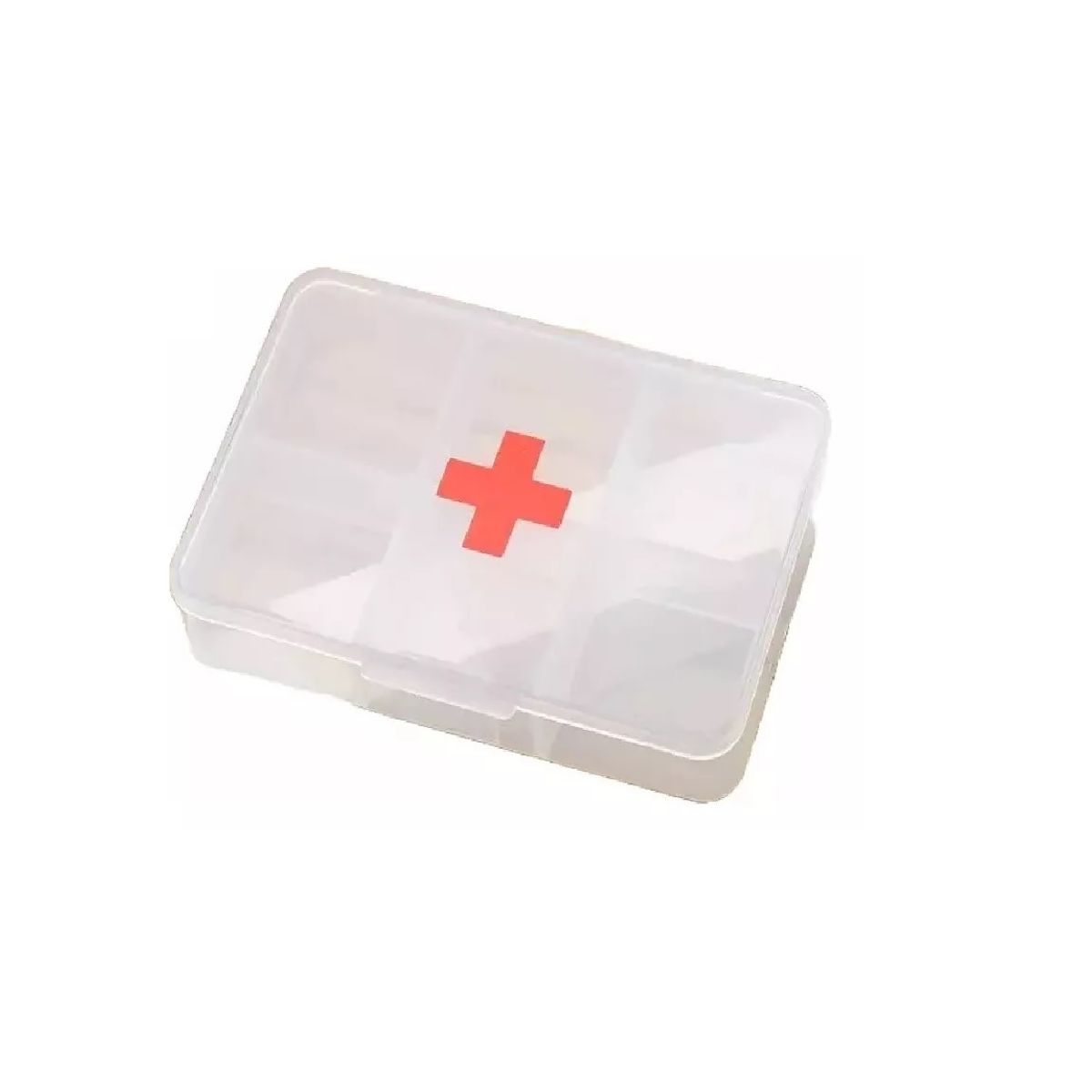 GENERICO - Pastillero Organizador Pastillas 6 Contenedores Transparente