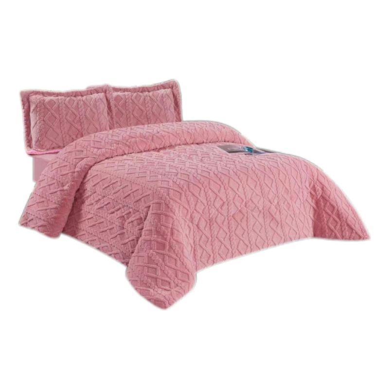 GENERICO - Cubrecama Invierno Trenzado Con Chiporro 2 Plazas 230x250cm