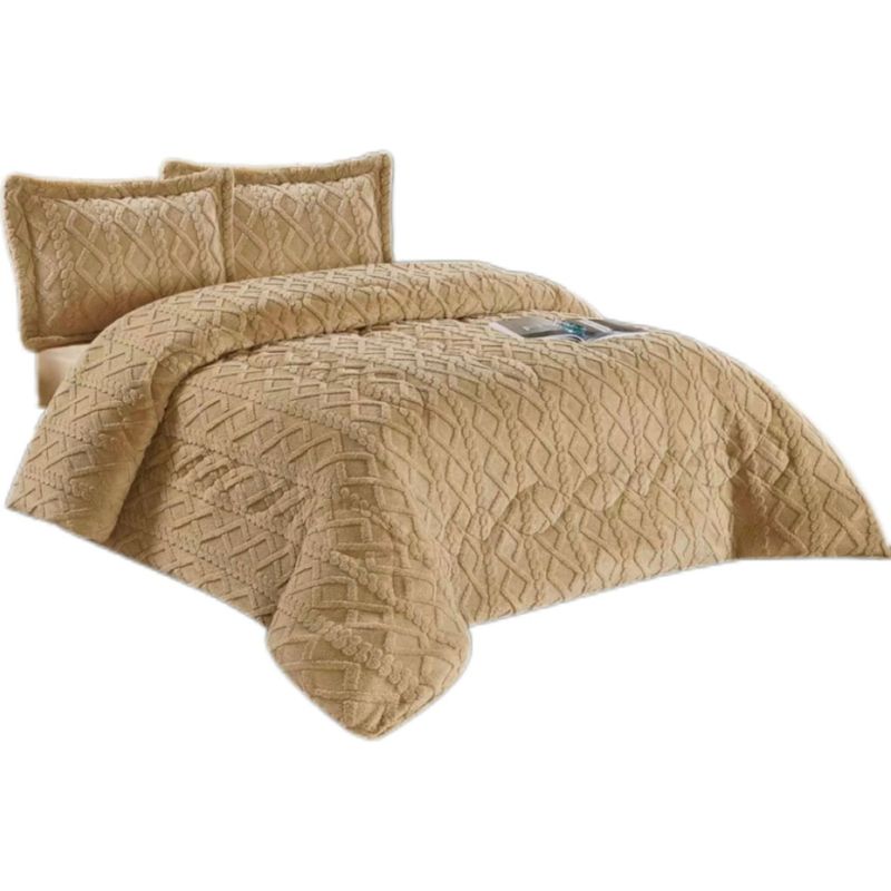 GENERICO - Cubrecama Invierno Trenzado Con Chiporro 2 Plazas 230x250cm
