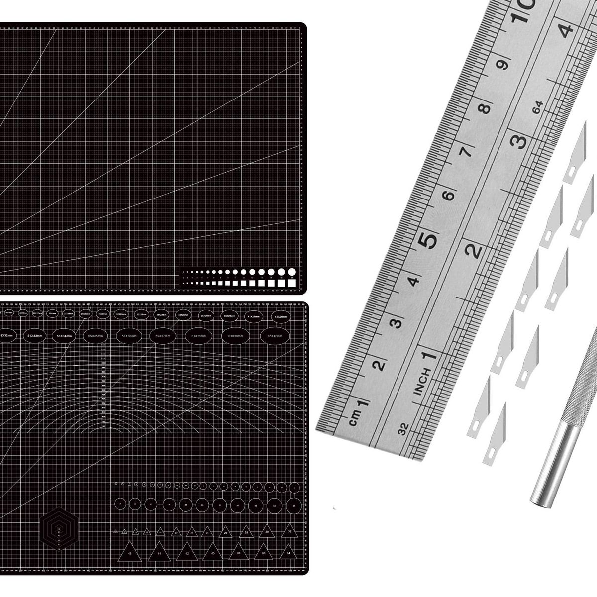 RD - Base Tabla A1 60x90cm+ Cutter Exacto Bisturí+ Regla 100cm N