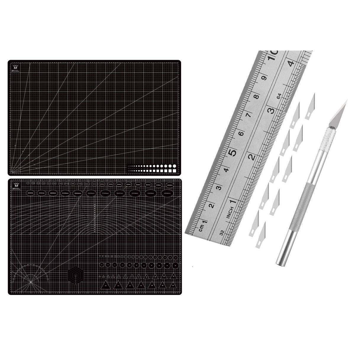 RD - Base Tabla A1 60x90cm+ Cutter Exacto Bisturí+ Regla 100cm N