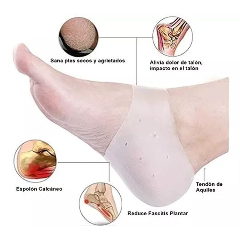 GENERICO - talonera Protector de silicona para talón plantilla talonera color blanco