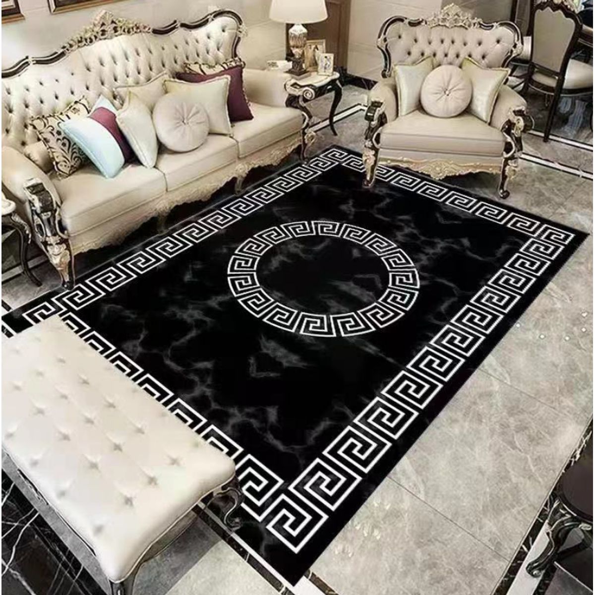 GENERICO - Alfombras Lisas Antideslizantes 160x200 Diseños 3d De Living