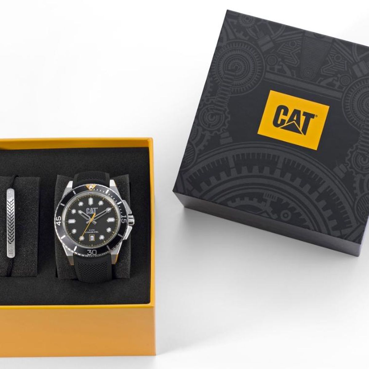 CAT - Set Reloj Cat Hombre SET-QC-141-21-121 mas pulsera Bisutería - Gris