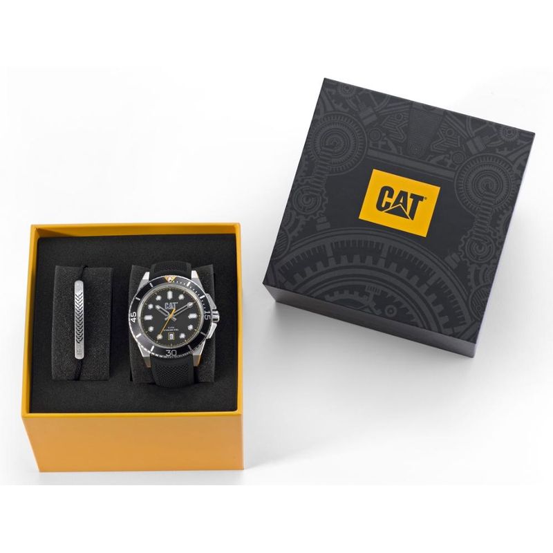 CAT - Set Reloj Cat Hombre SET-QC-141-21-121 mas pulsera Bisutería - Gris