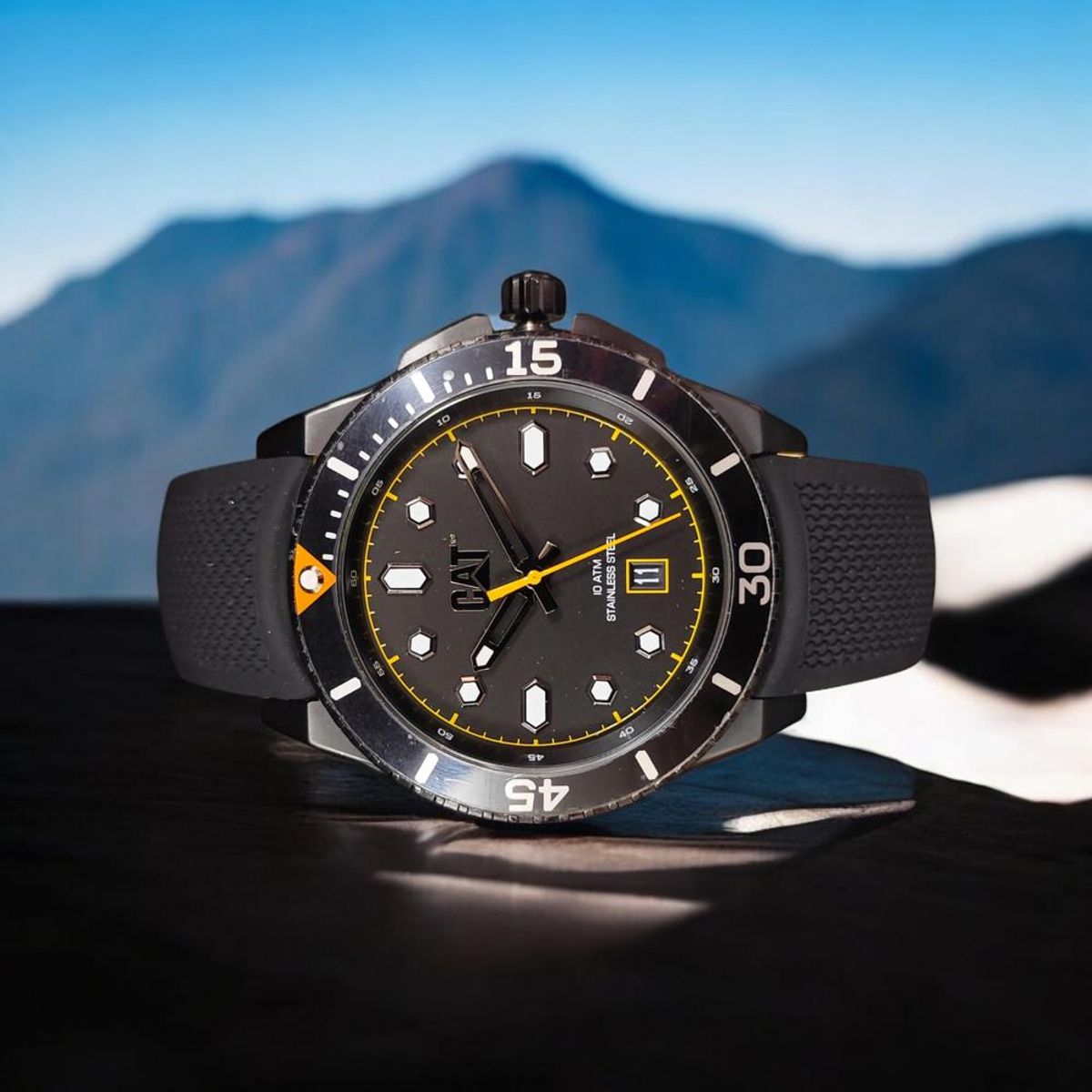 CAT - Set Reloj Cat Hombre SET-QC-161-21-121 mas pulsera Bisutería - Negro