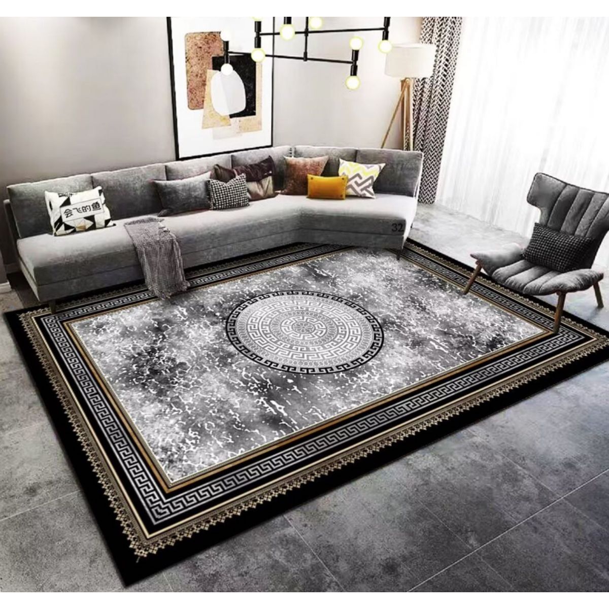 GENERICO - Alfombras Lisas Antideslizantes 160x200 Diseños 3d De Living