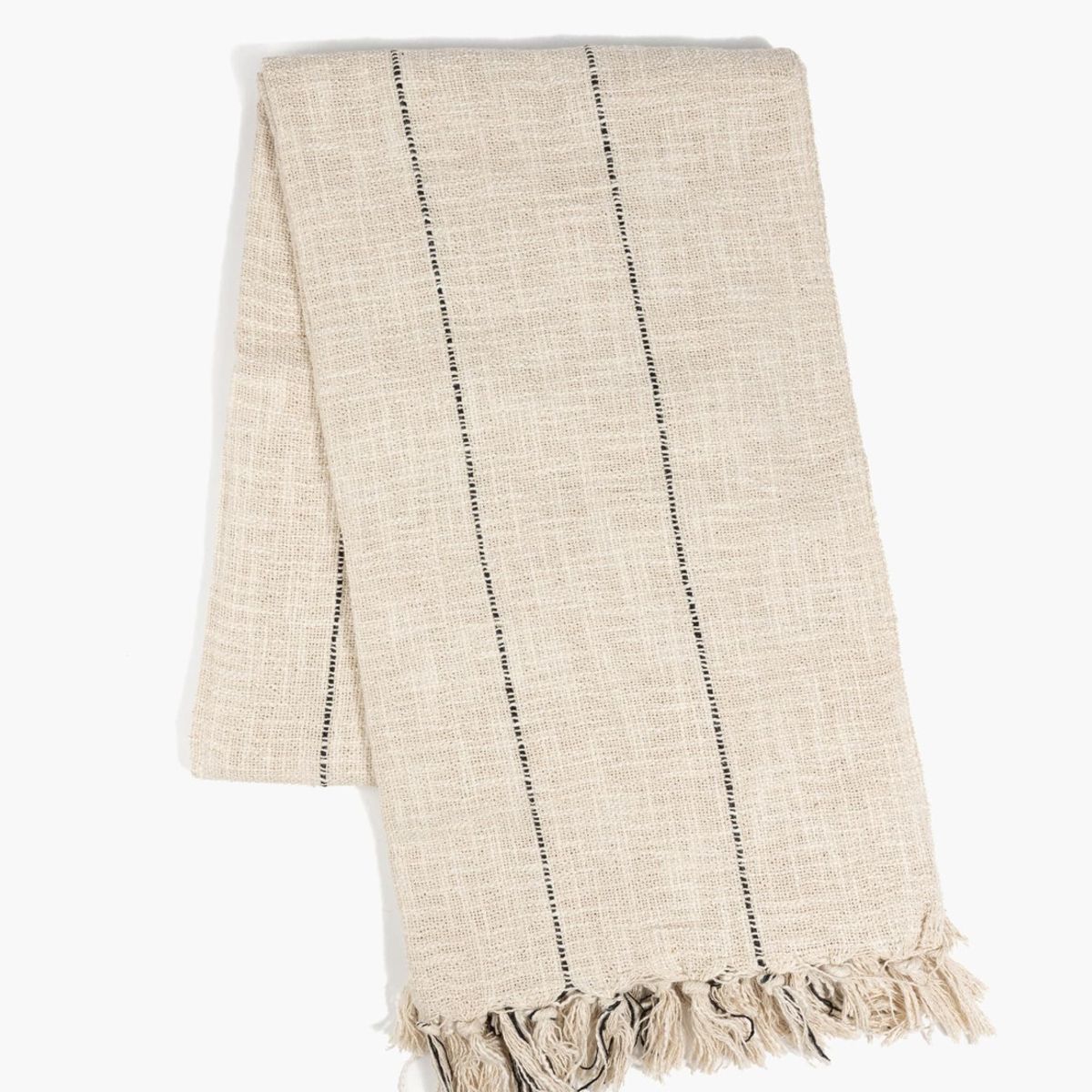 LOUNGE - Manta Algodón Líneas Bordadas.