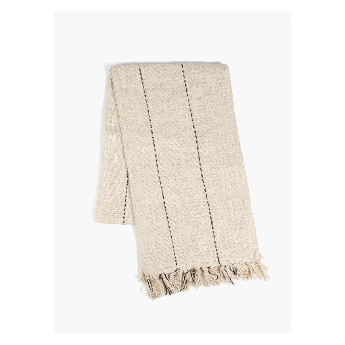 LOUNGE - Manta Algodón Líneas Bordadas.