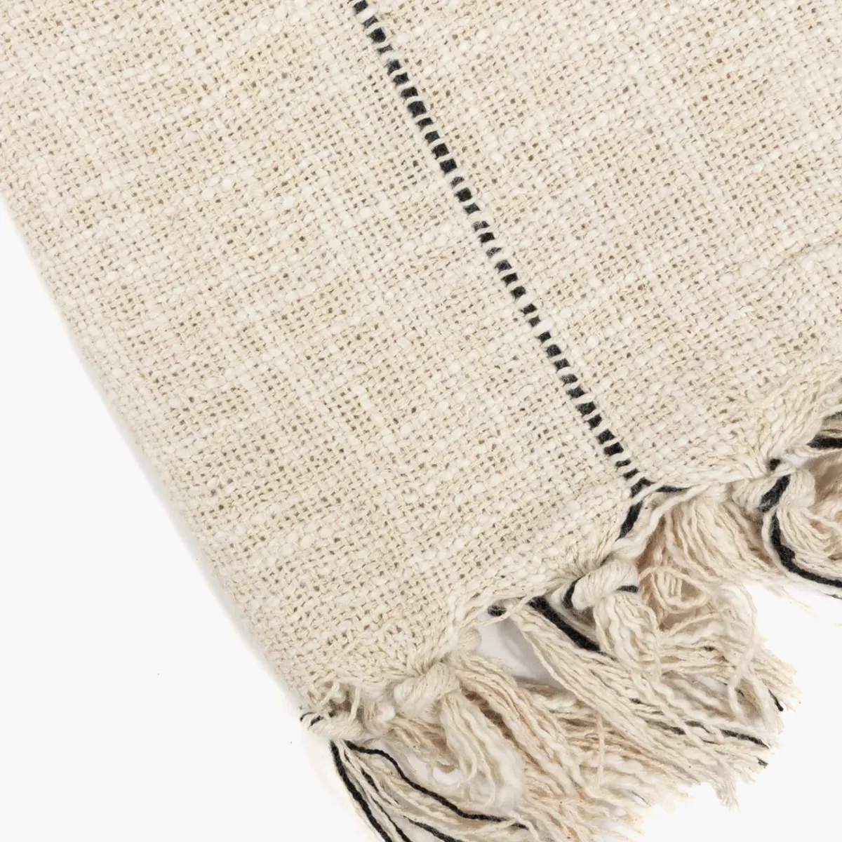 LOUNGE - Manta Algodón Líneas Bordadas.