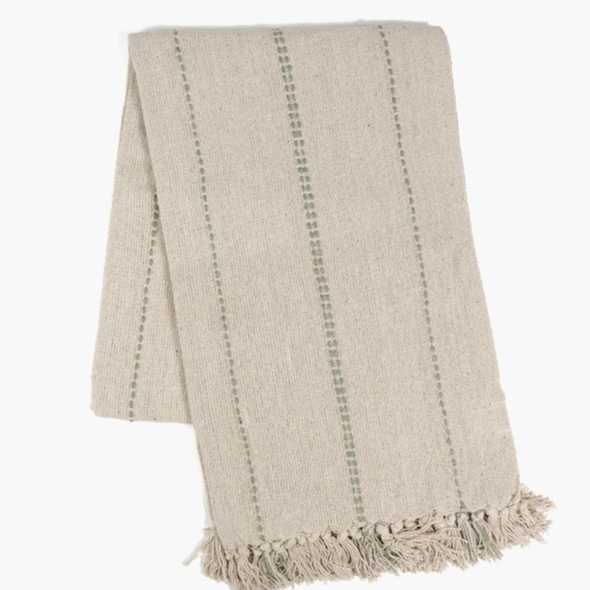 LOUNGE - Manta Algodón Líneas Bordadas.