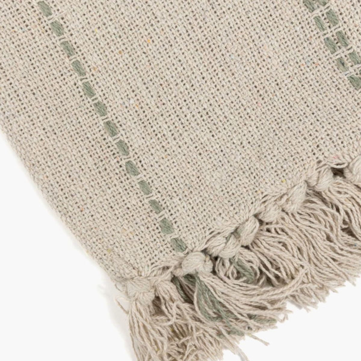 LOUNGE - Manta Algodón Líneas Bordadas.