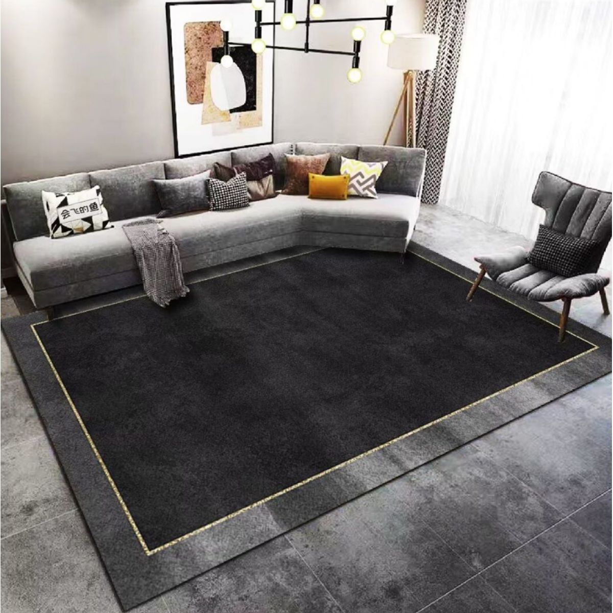 GENERICO - Alfombras Lisas Antideslizantes 160x200 Diseños 3d De Living