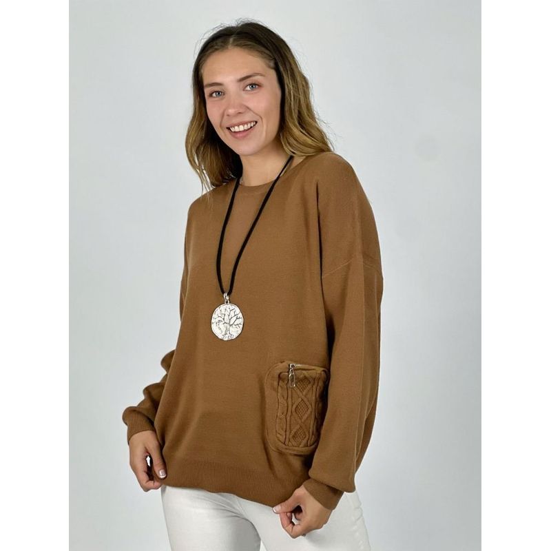 ENIGMATICA BOUTIQUE - Sweater Spandex Bolsillo con Cierre