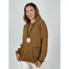 ENIGMATICA BOUTIQUE - Sweater Spandex Bolsillo con Cierre