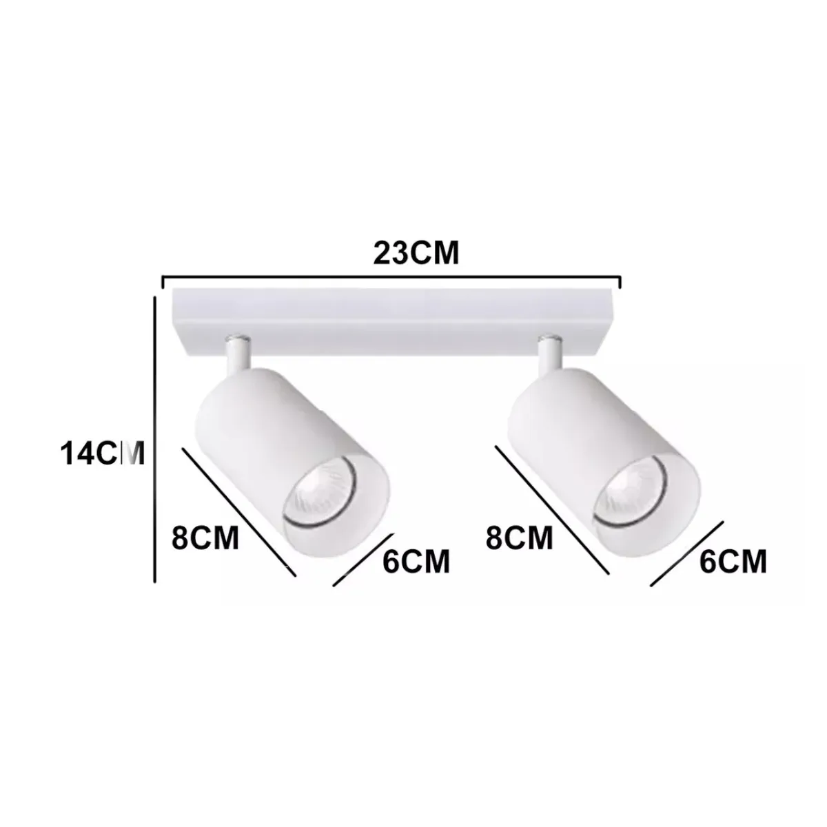 WANT - Aplique 2 Foco Cilindro Blanco Luz Cálida GU10 Moderno