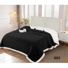 GENERICO - Frazada de Polar - Manta termica con Chiporro 1,5 plaza Negro