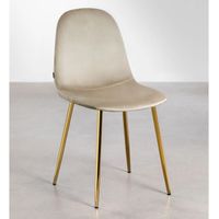 Silla de Comedor Trendy Top Gold Terciopelo-Beige