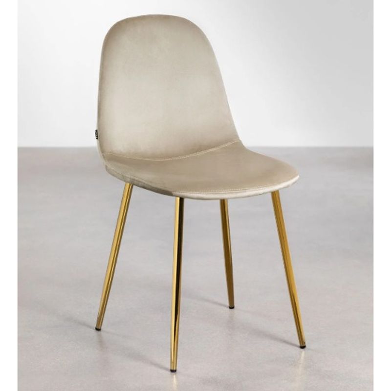 GENERICO - Silla de Comedor Trendy Top Gold Terciopelo-Beige