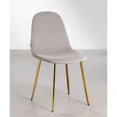 GENERICO - Silla de Comedor Trendy Top Gold Terciopelo-Gris