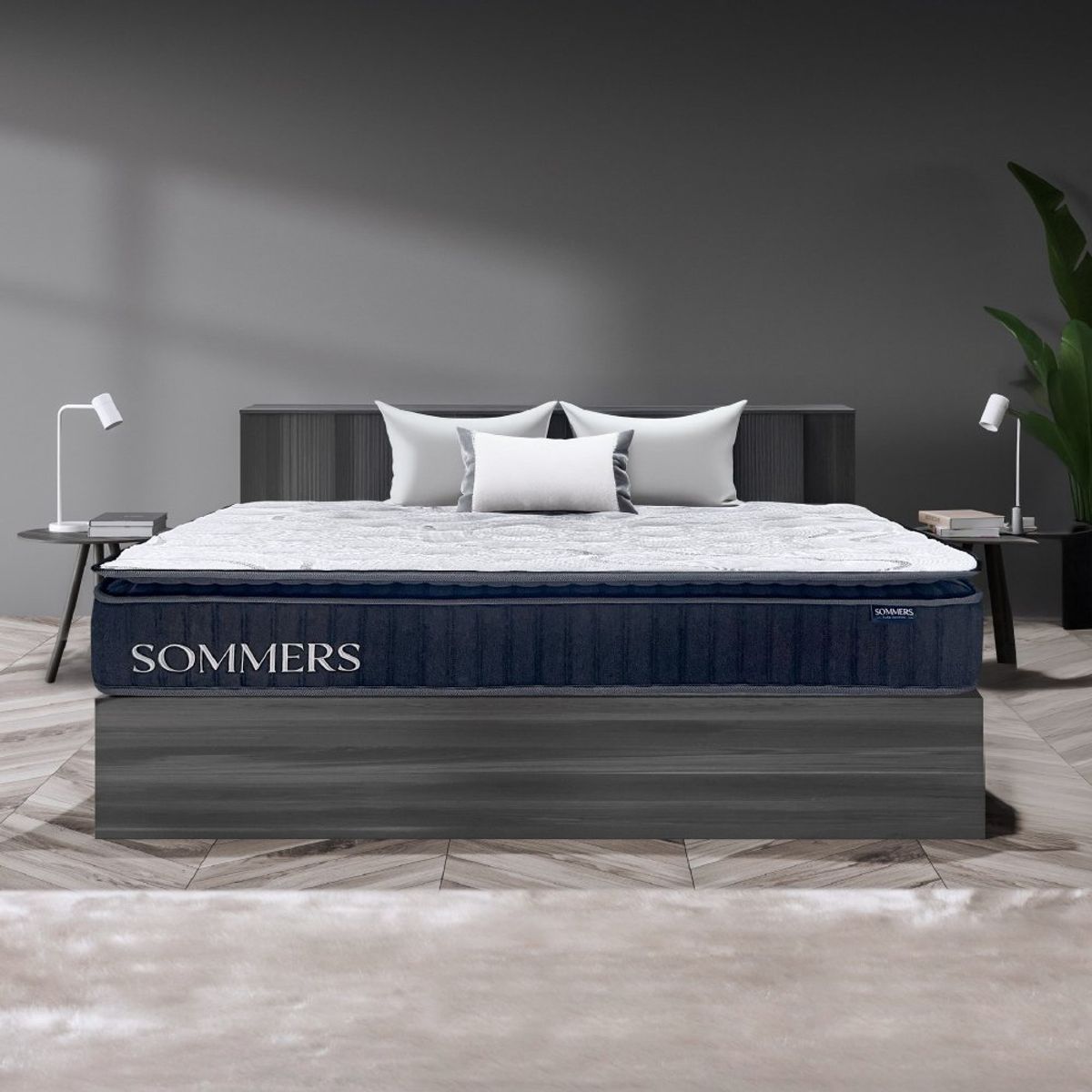 SOMMERS - Colchón 1,5 Plaza Comprimido Premium 105x190x25 Cm Sommers