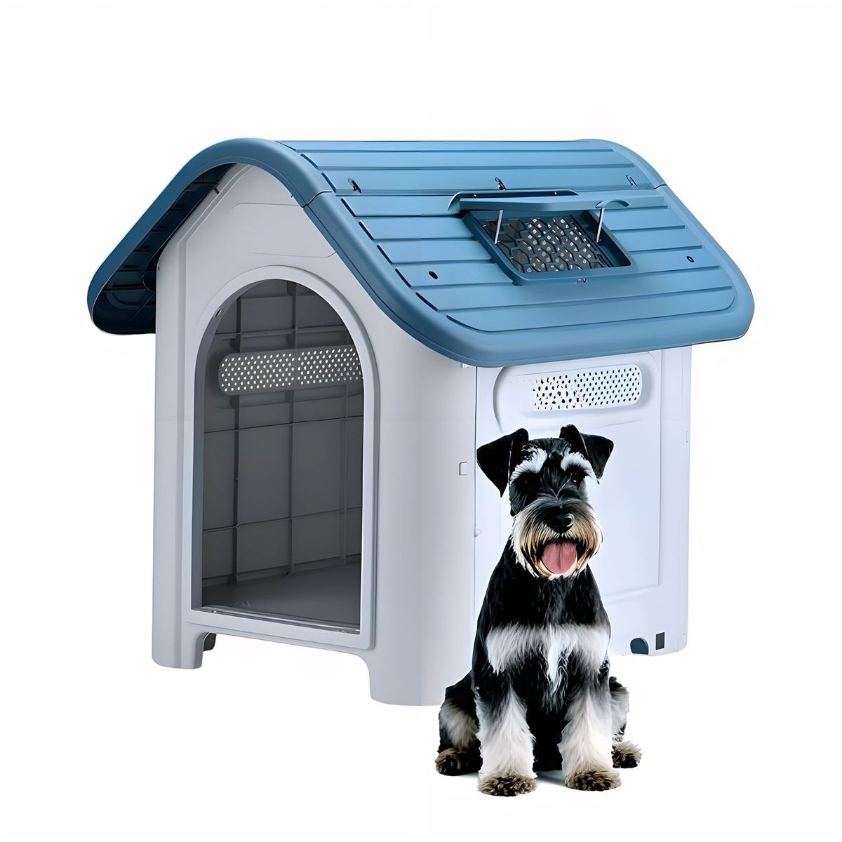 LUBABYCAS - Casa De Perro Mascota Exterior Mediana 75cm Azul LuBabycas