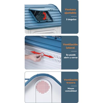 Imagen 2 del producto Casa De Perro Mascota Exterior Mediana 75cm Azul