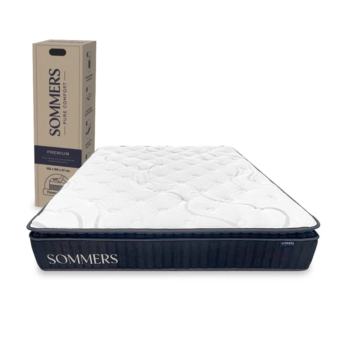 SOMMERS - Colchón King Comprimido Premium 180x200x27 Cm Sommers Kiosclub
