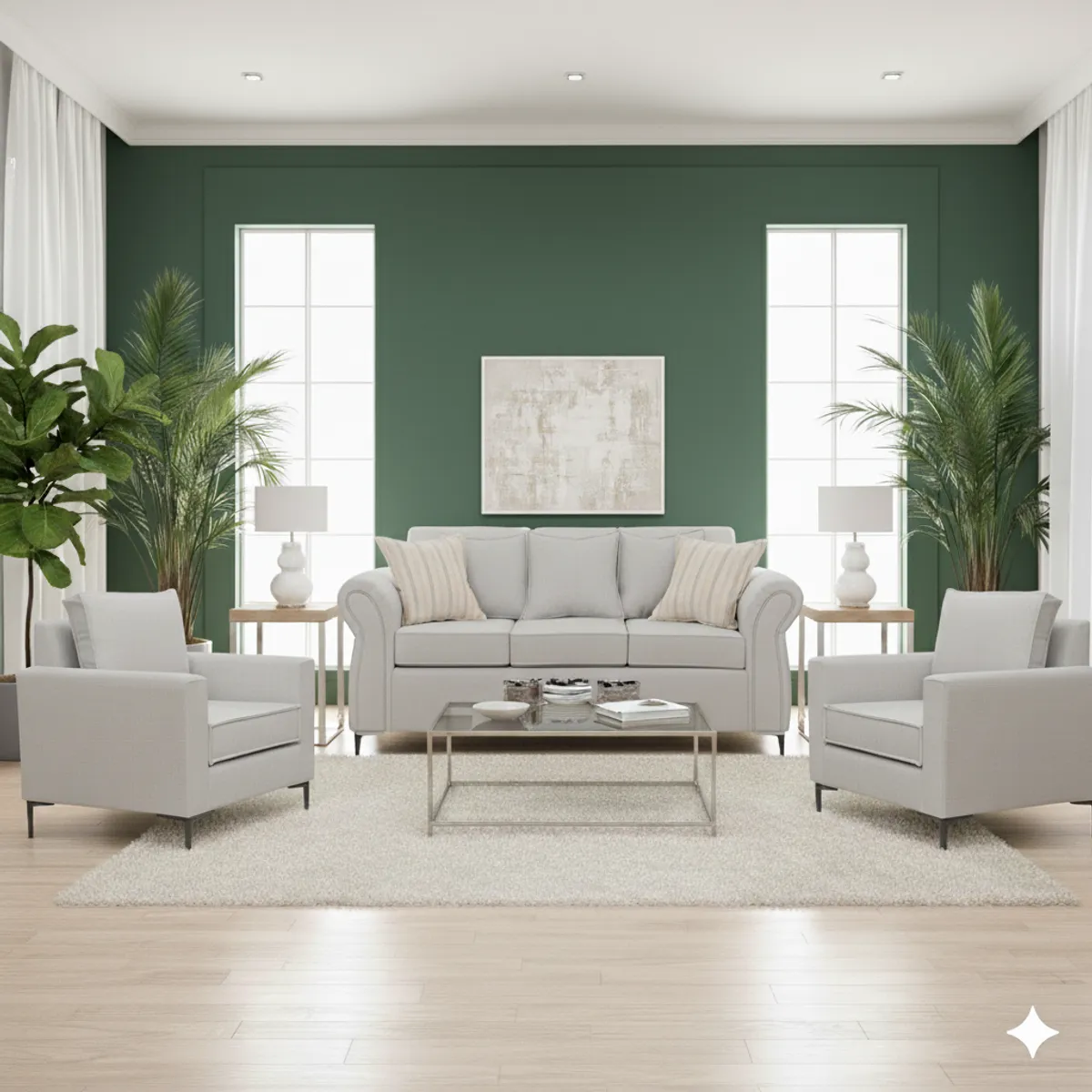 SITIAL HOME - Living 311, Singapur gris sofa 3 cuerpos + 2 poltronas resortes