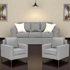 SITIAL HOME - Living 311, Singapur gris sofa 3 cuerpos mas 2 poltronas resortes