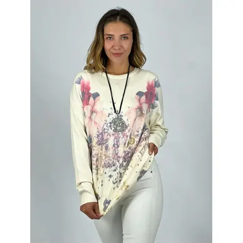 ENIGMATICA BOUTIQUE - Sweater Spandex Flores Estampadas